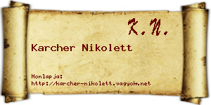 Karcher Nikolett névjegykártya