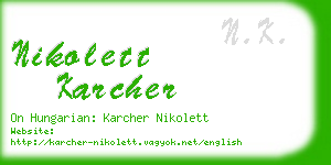 nikolett karcher business card